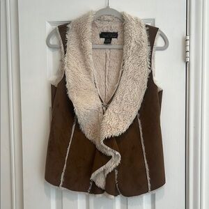 Brown Faux Shearling Vest